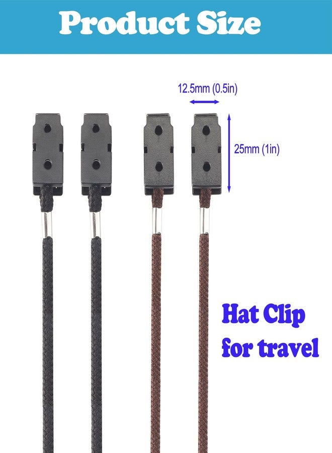 Omnful Hat Strap for Travel - Hat Holder for Travel, Cap Clip Retainer for Sun Hat, Baseball Caps, Fishing Hats, Luggage Hat Clip with Snap Backs - 12 inch, 3pcs Black - Image 5